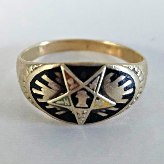 Vintage 10k Gold Order Of The Eastern Star OES Masonic Ring Signet 3 3grams