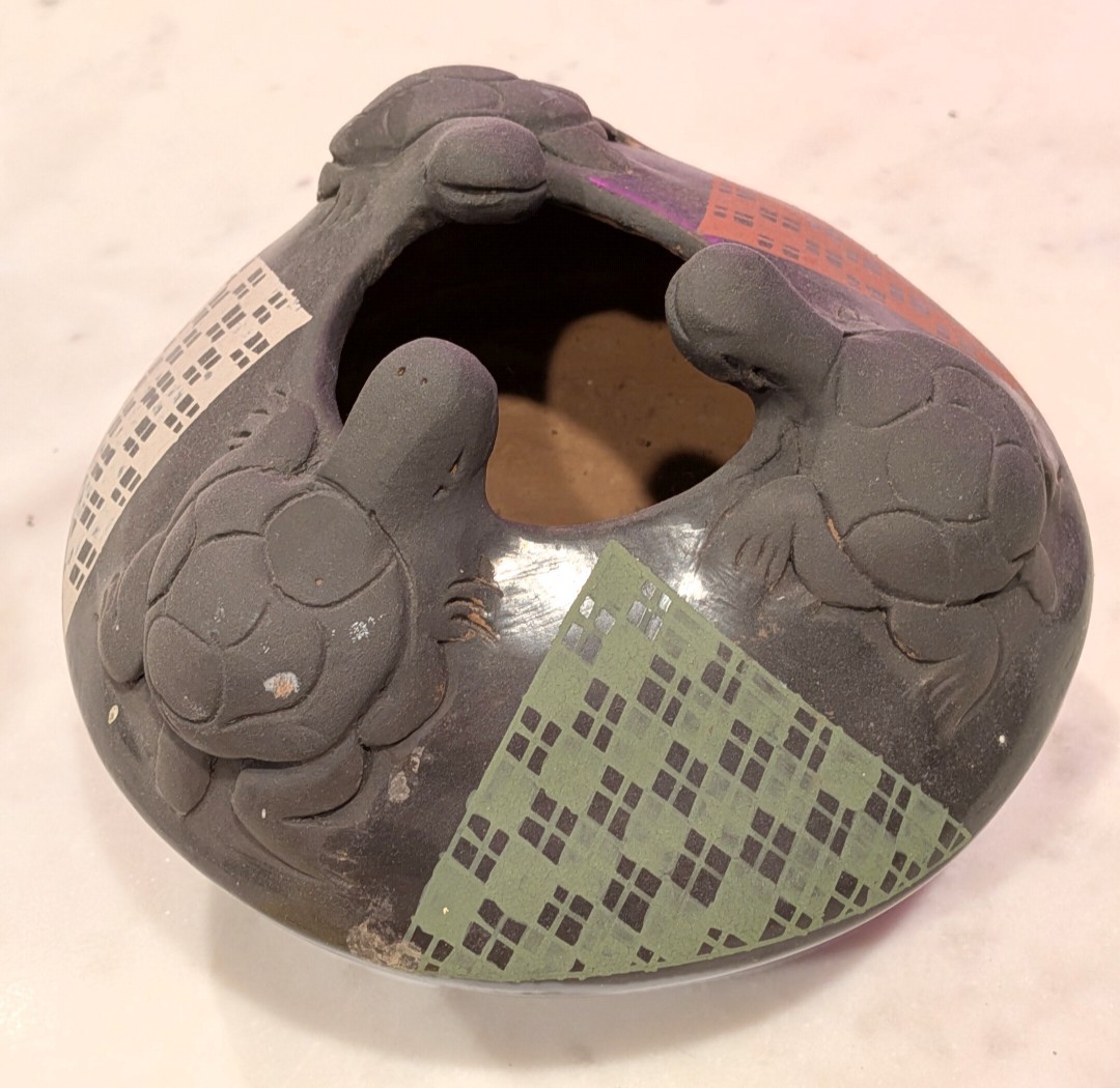 Vintage Jose Quezada Turtles Pottery (Mata Ortiz, Juan Quezada Celado Relative)
