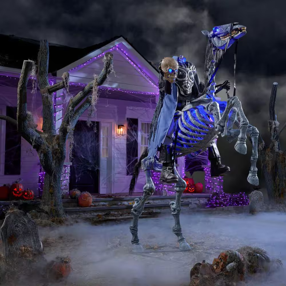8.5 FT Grave & Bones Giant-Sized Animated LED Knight Frostbane
