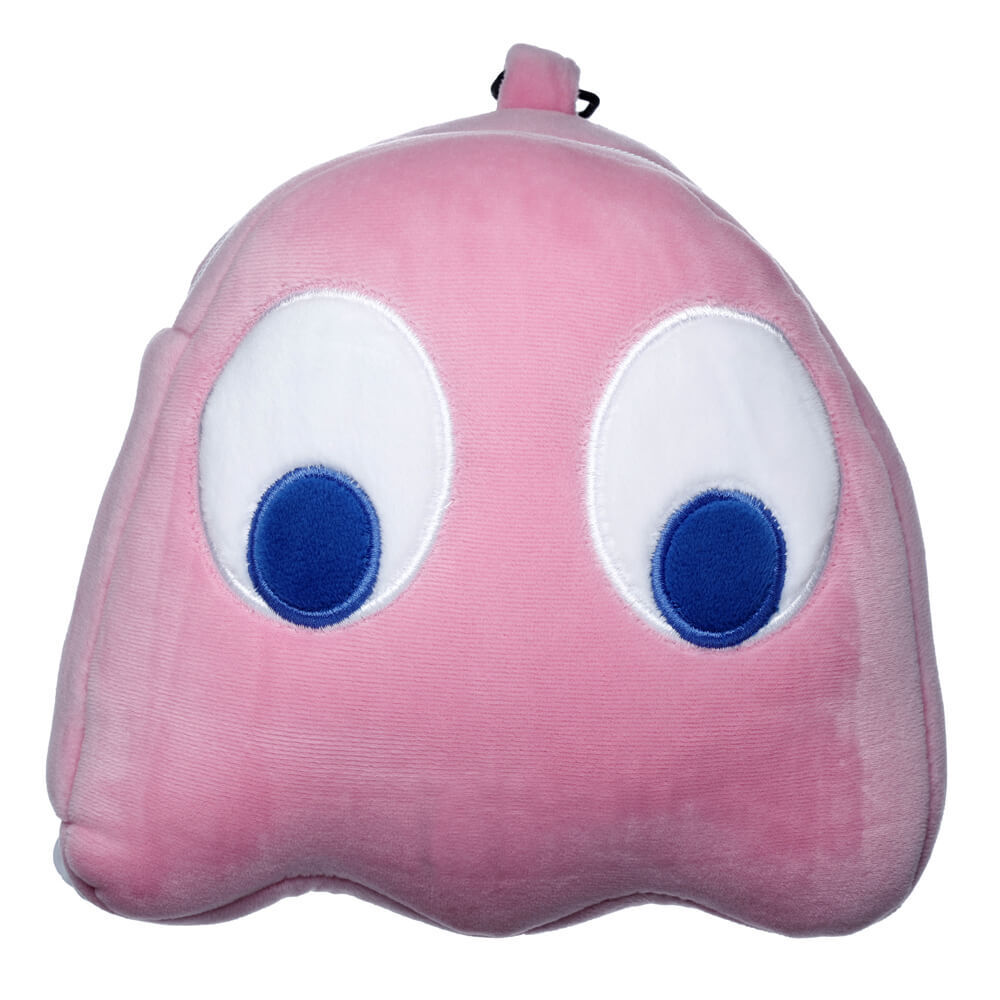Relaxeazzz - Pac-Man: Ghost Travel Pillow & Eye Mask Set, \'Pinky\', Pink