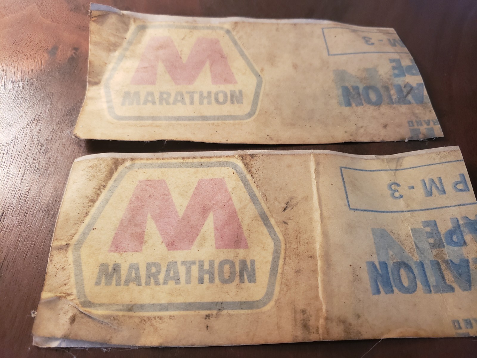 Vintage Marathon Gas Fuel Station Pump Window Decal Stickers 2