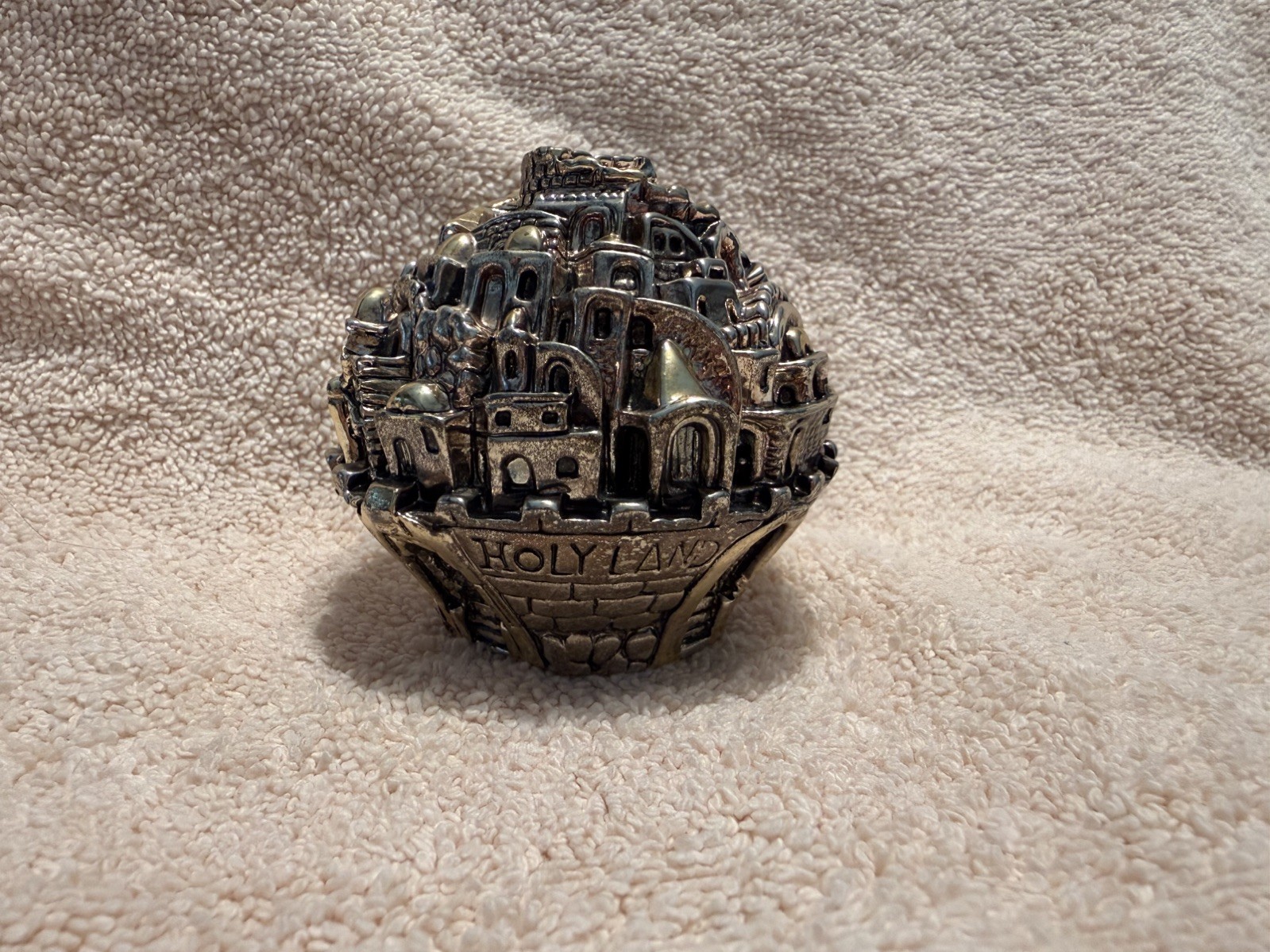 Vintage Jewish Judaica Sterling Silver 925 Jerusalem Sculpted Paperweight Karshi