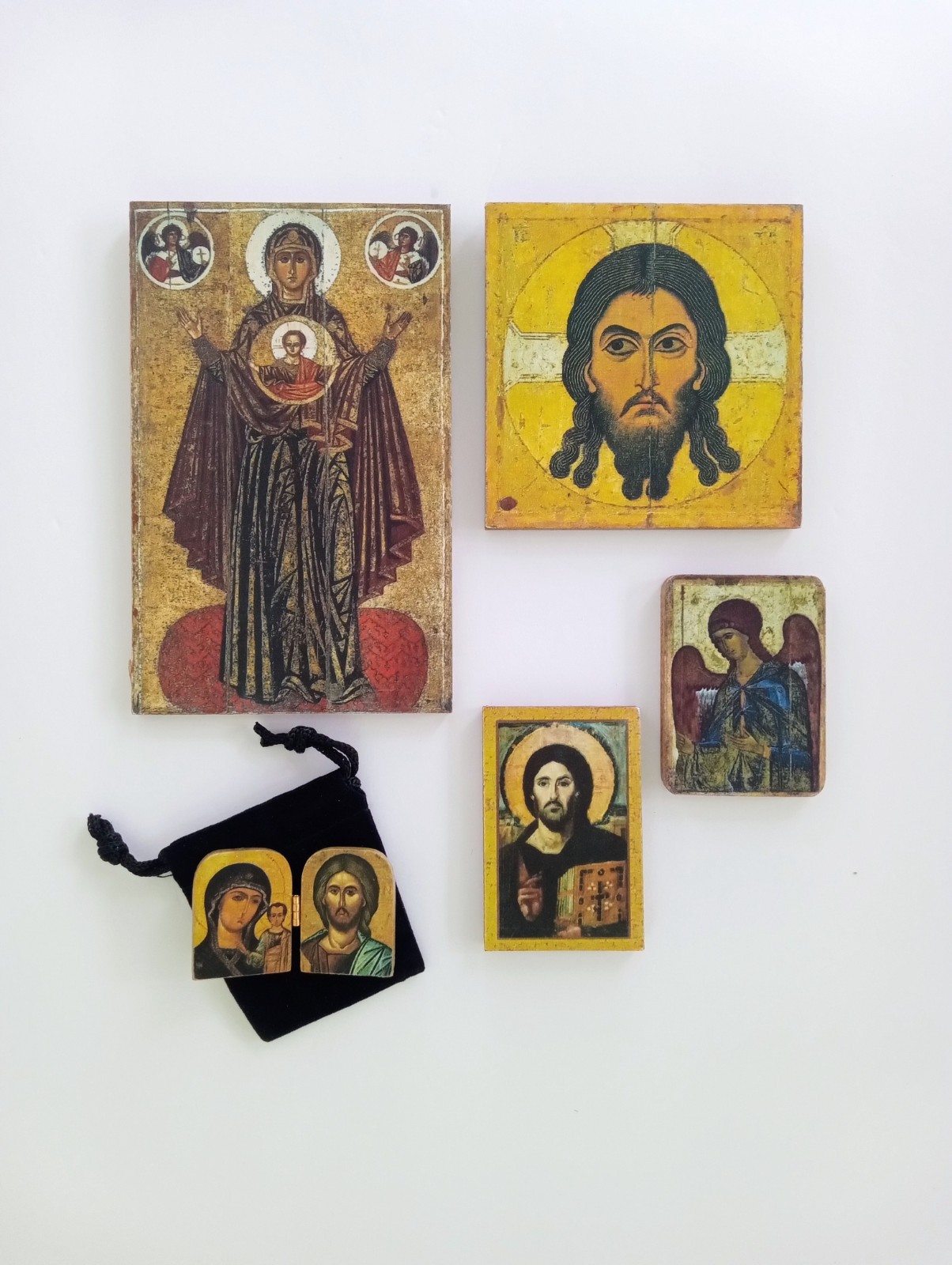 Orthodox Icons (Set of Five Handmade Wooden  Icons) 