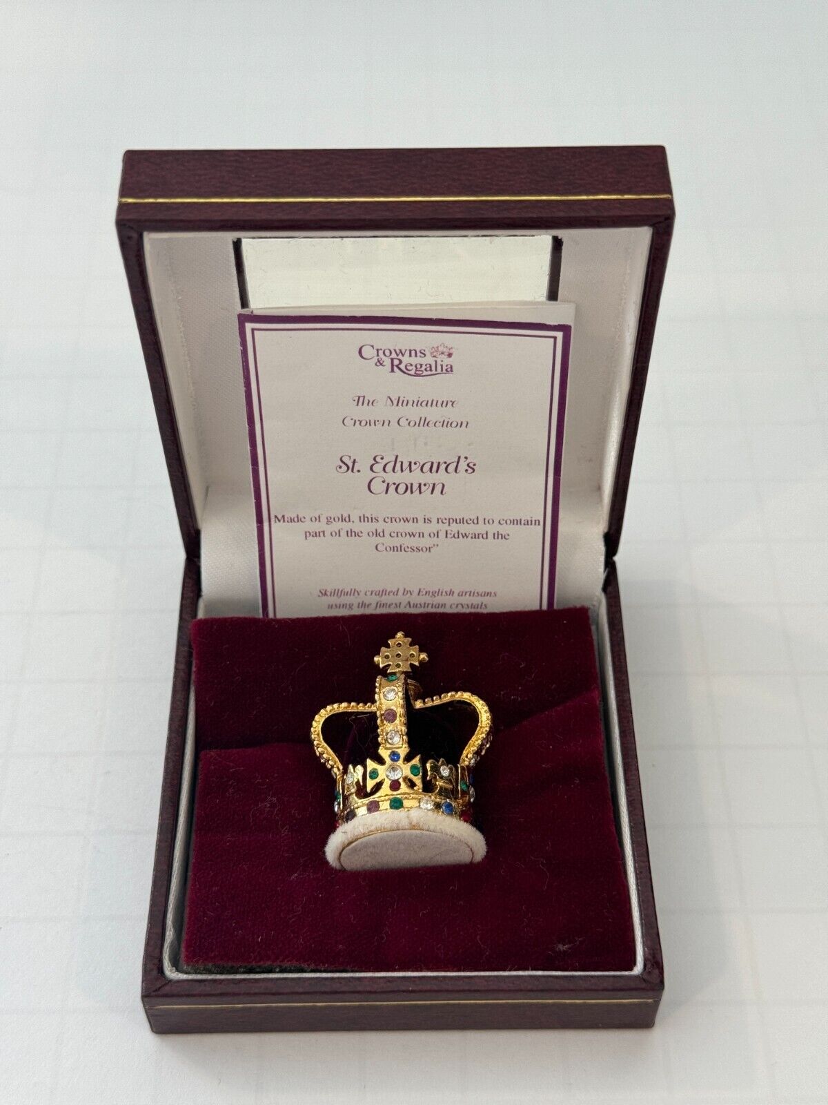 VTG St. Edward\'s Miniature Crown Replica in Original Box Charity DS38