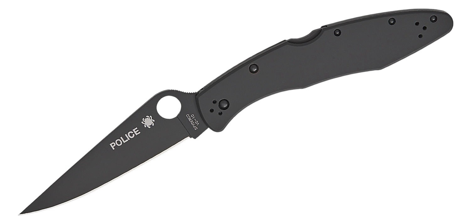 Spyderco Police C07BKP - Black Stainless Steel - Black TiCN VG-10