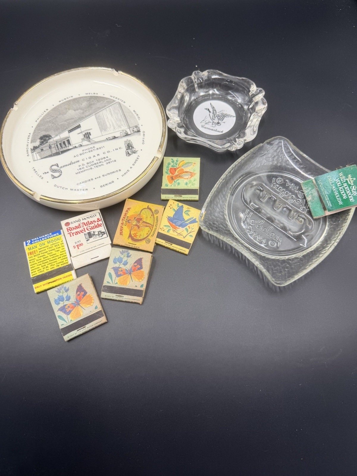 Vintage Souvenir Ashtray Lot Memphis  Matchbooks Duck Hotel More