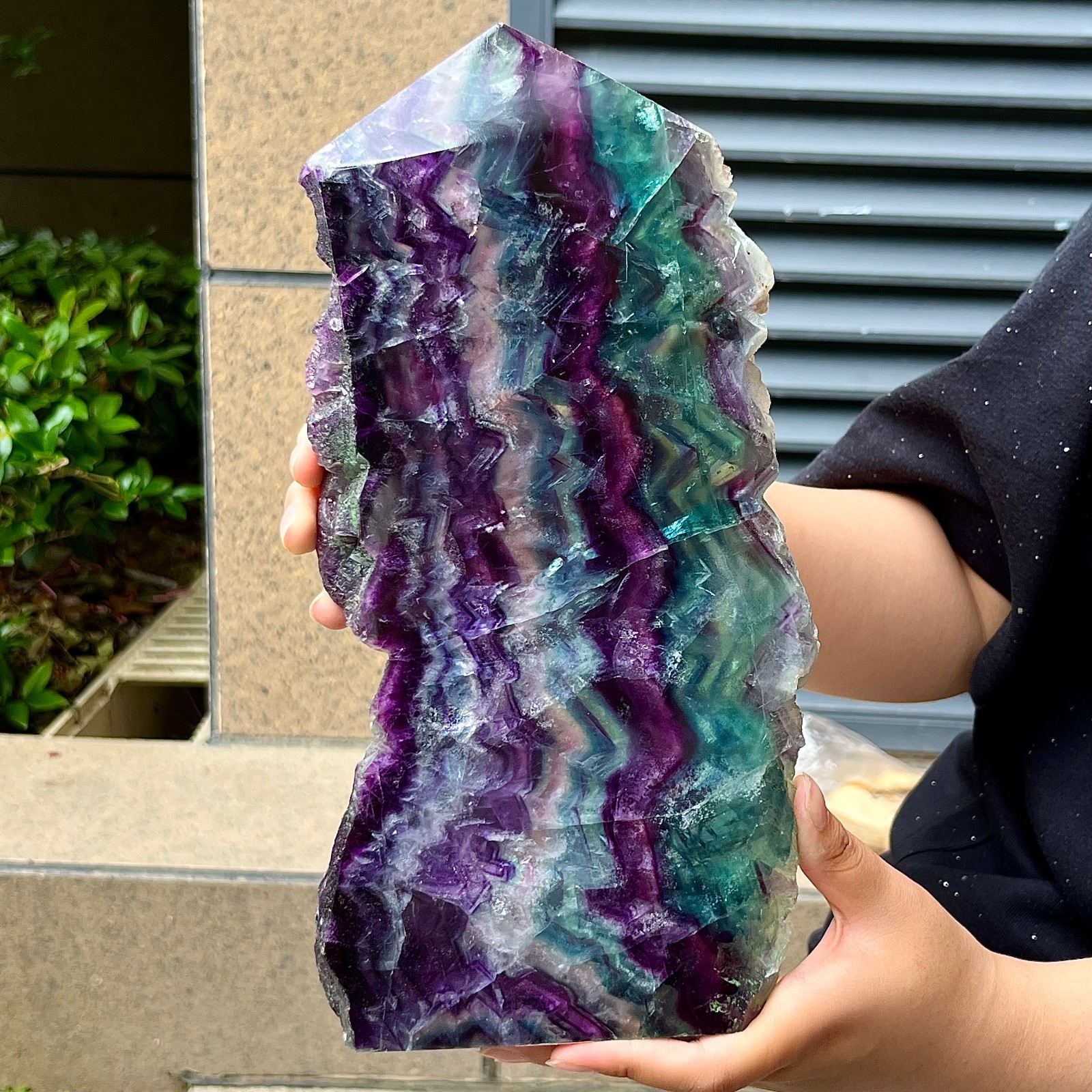 Beautiful Polished Fluorite Obelisk - Rainbow Fluorite Tower  4 lb