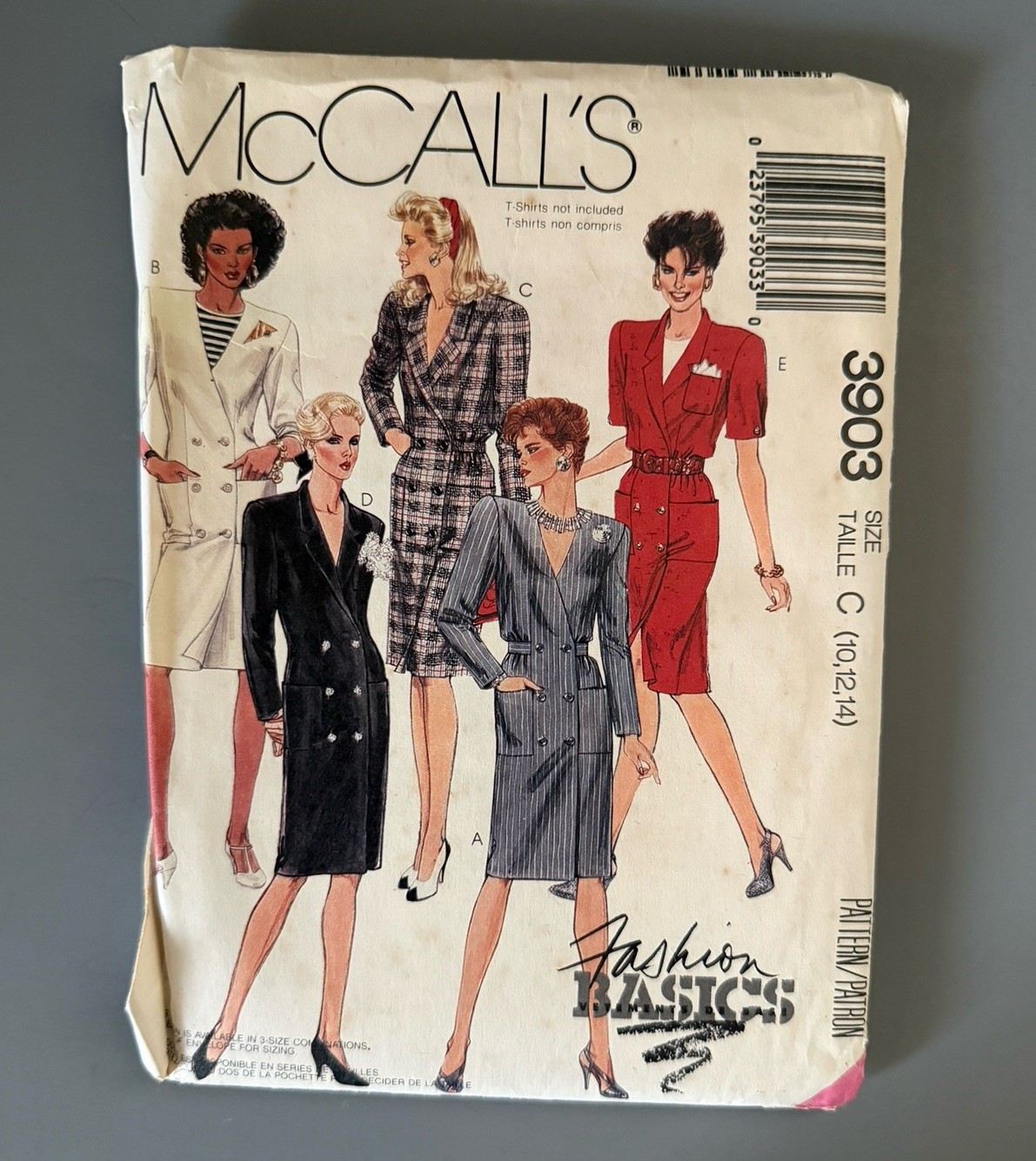Vintage 1988 McCalls Sewing Pattern 3903 Misses Fashion Basics Dress Sz 10-12-14
