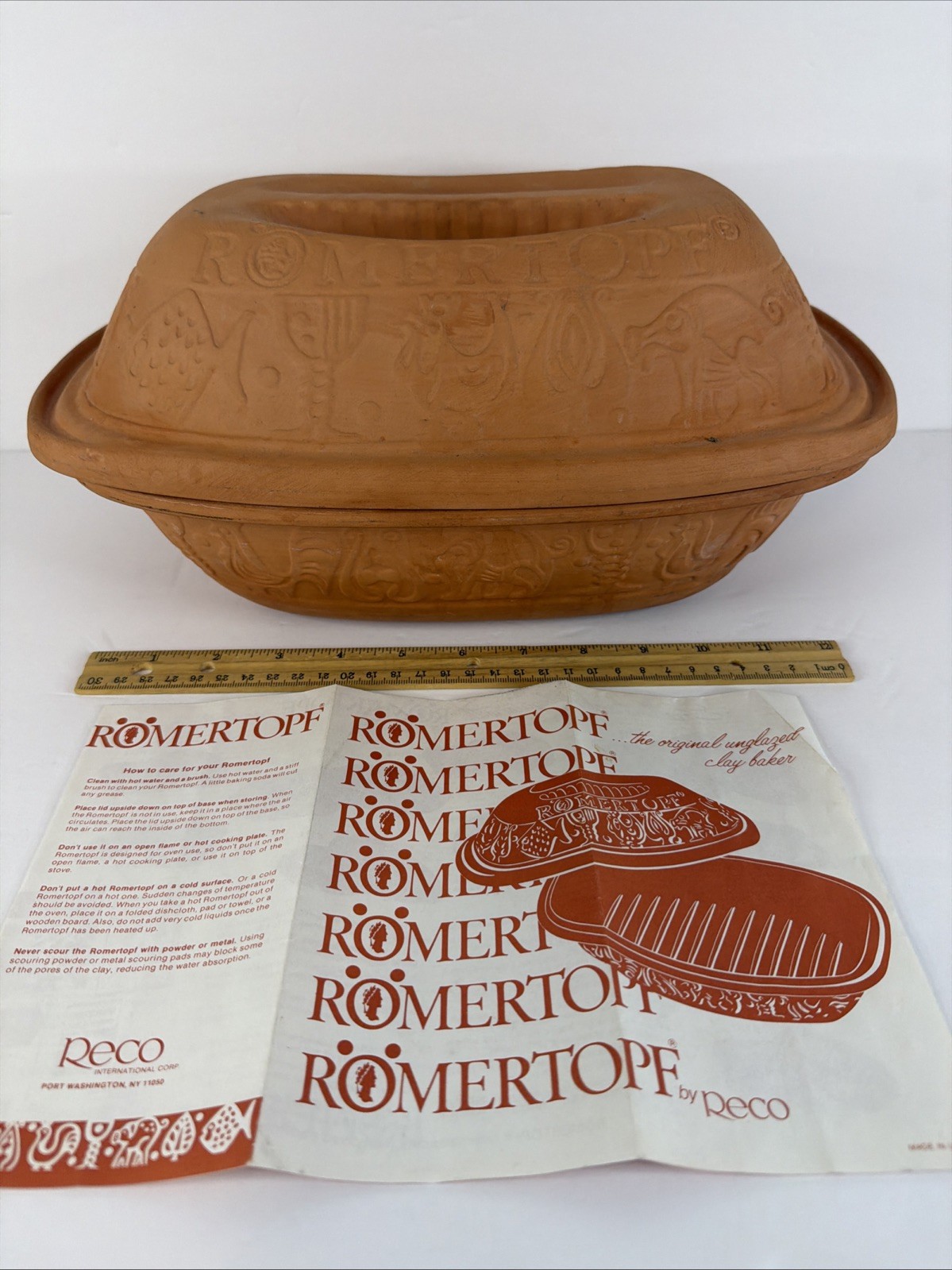 Vintage Romertopf Clay Baker/Roaster W Germany #111 Terra Cotta Roaster With Lid