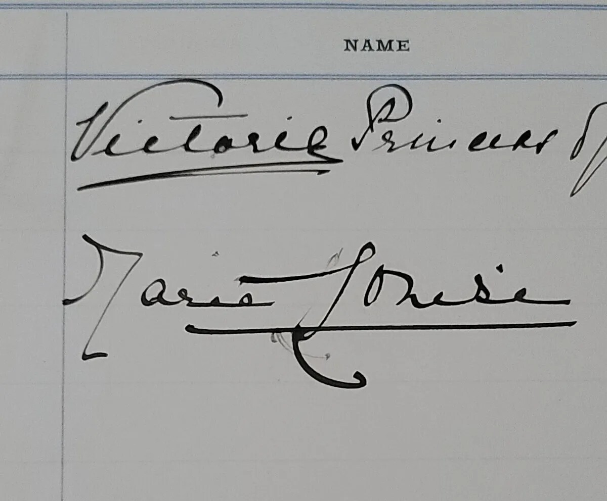 1917 Princess Helena Victoria & Marie Louise Signed Royal Album Page Royalty UK