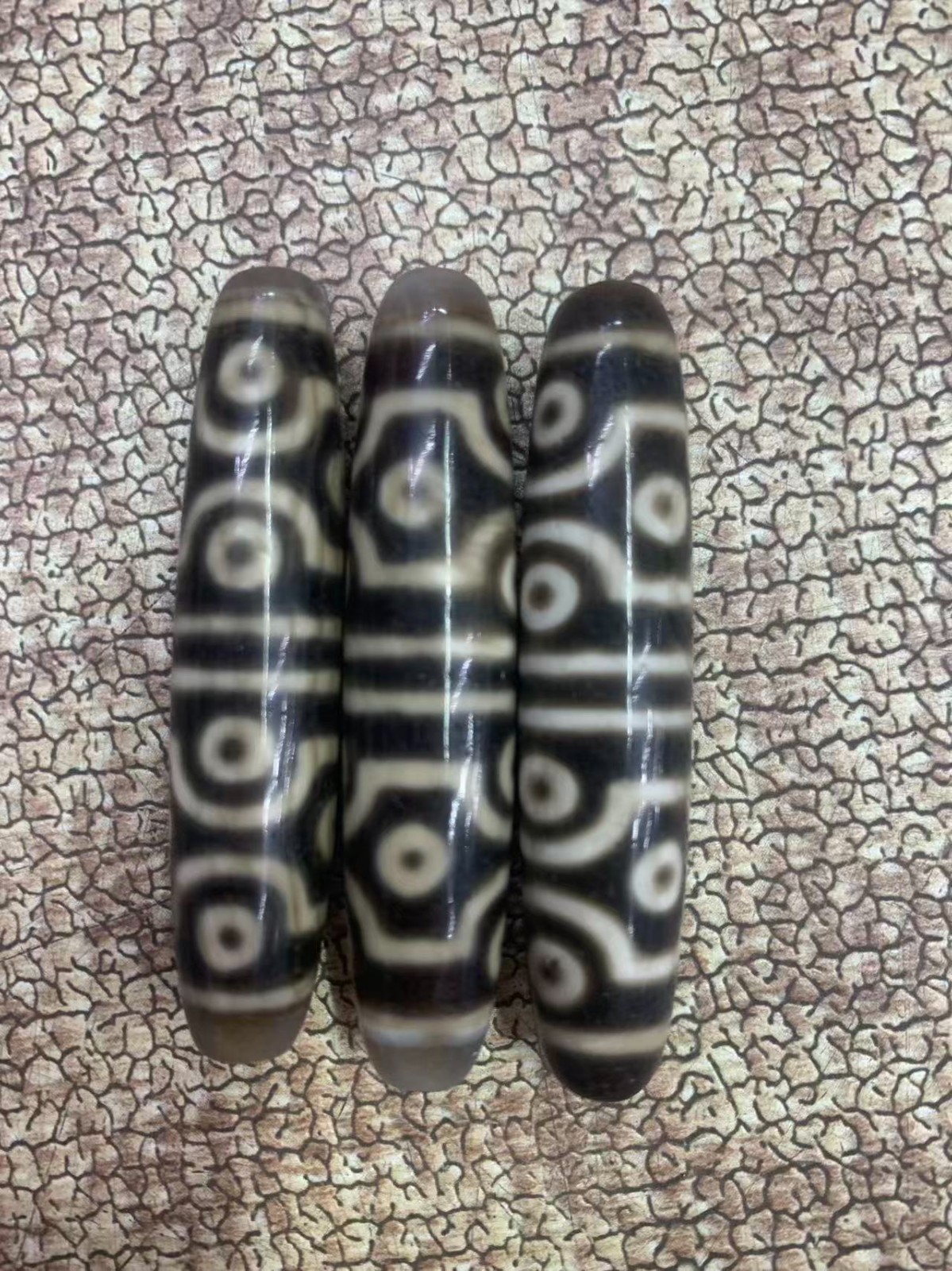 3 Pcs Rare Wonderful Tibetan Natural Old Agate Dzi *12Eyed* Beads 3 Pcs Rare Wonderful Tibetan Natural Old Agate Dzi *12Eyed* Beads