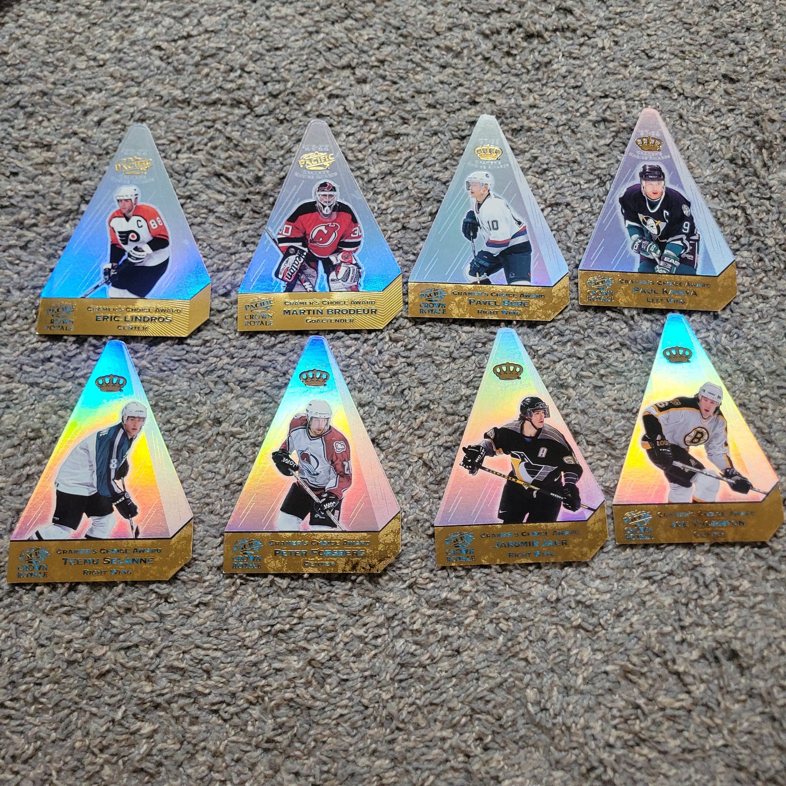 LOT OF 8 1998-99 Pacific Crown Royale Lindros Kariya Thorton Cramer\'s Choice