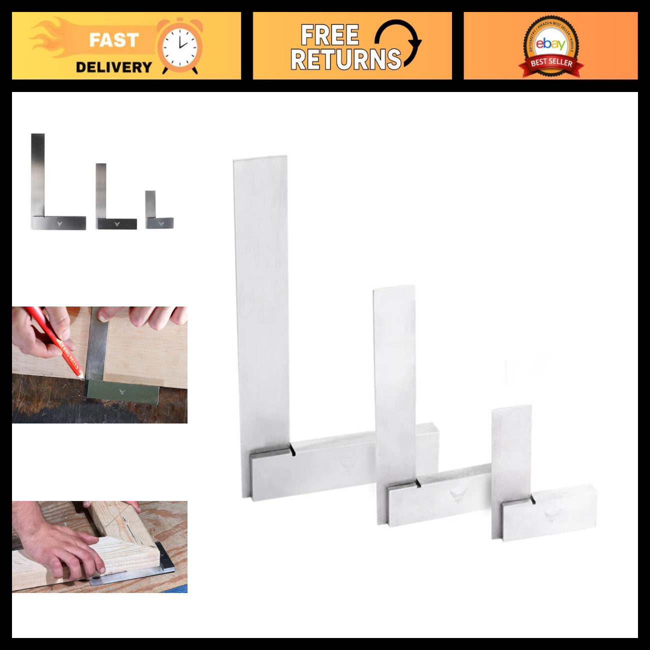Machinist Square Set 2”/4”/6”, True 90° ±0.0006