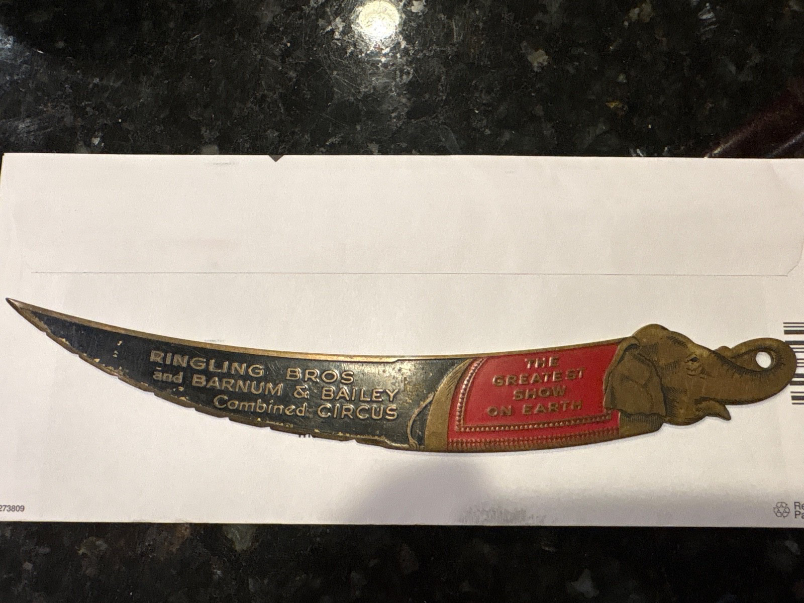 Ringling Bros & Barnum Bailey combines circus Letter opener