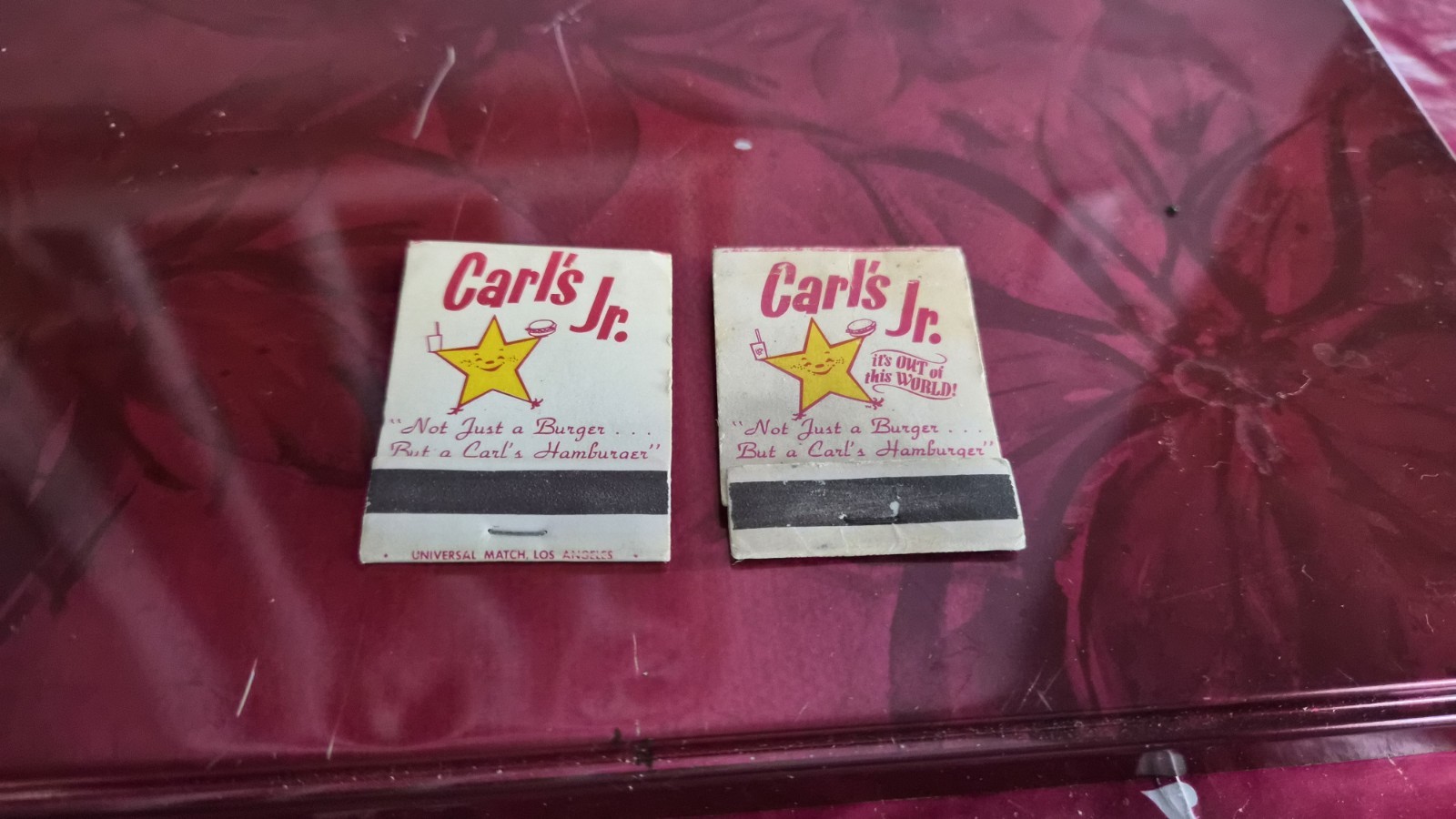 Vintage Carl's Jr Fast Food Restaurant Matchbook Anaheim CA Advertising 