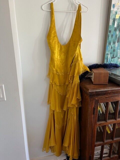 Roberto Cavalli Yellow Evening Gown Size Medium, Maxi Dress, Worn 3 times