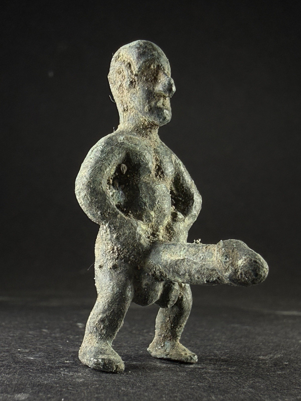 ANCIENT ROMAN BRONZE PRIAPUS ITHYPHALLIC FERTILITY GOD FIGURE 1ST-3RD CENTURY AD