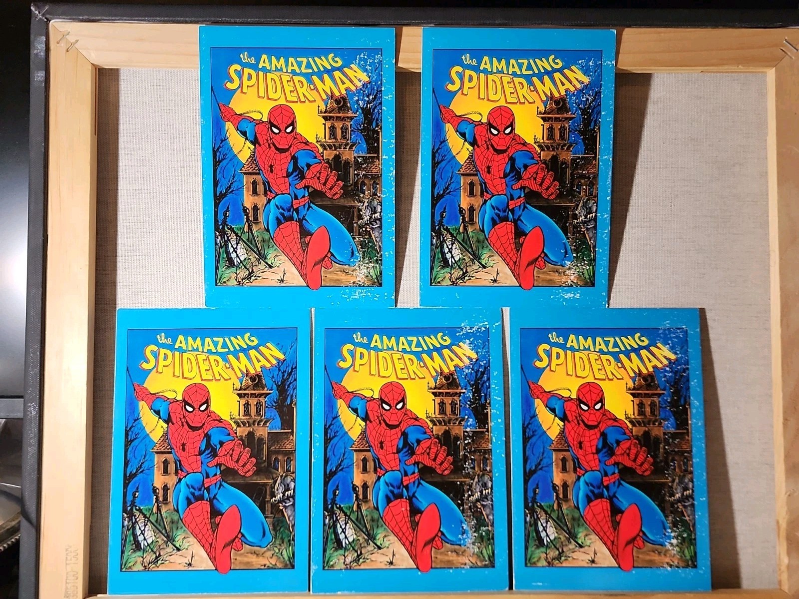 Vintage 1983 THE AMAZING SPIDER-MAN Halloween Greeting Card LOT Of 5 HALLMARK