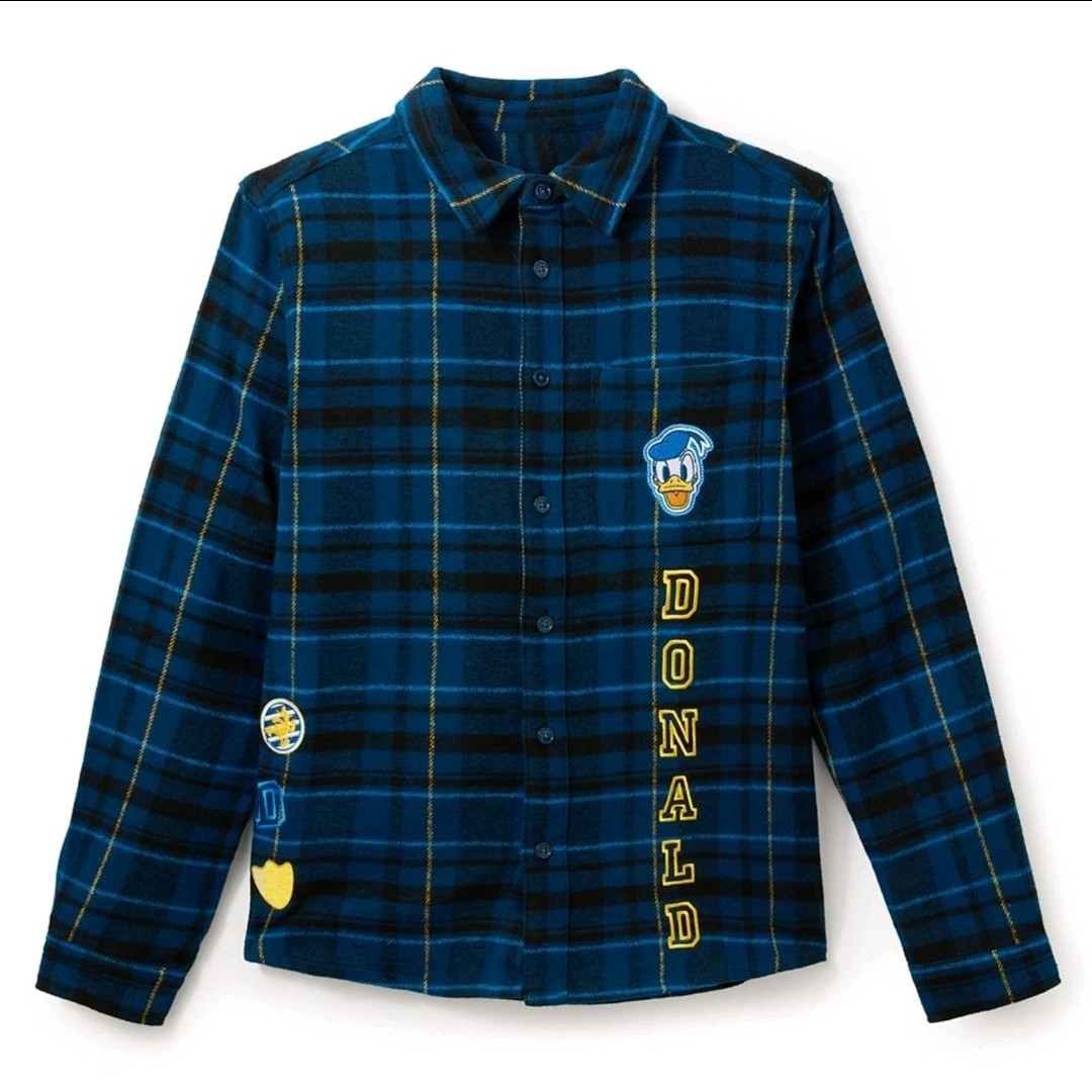 Disney Donald Duck Plaid Flannel Shirt Embroidered - Size Large