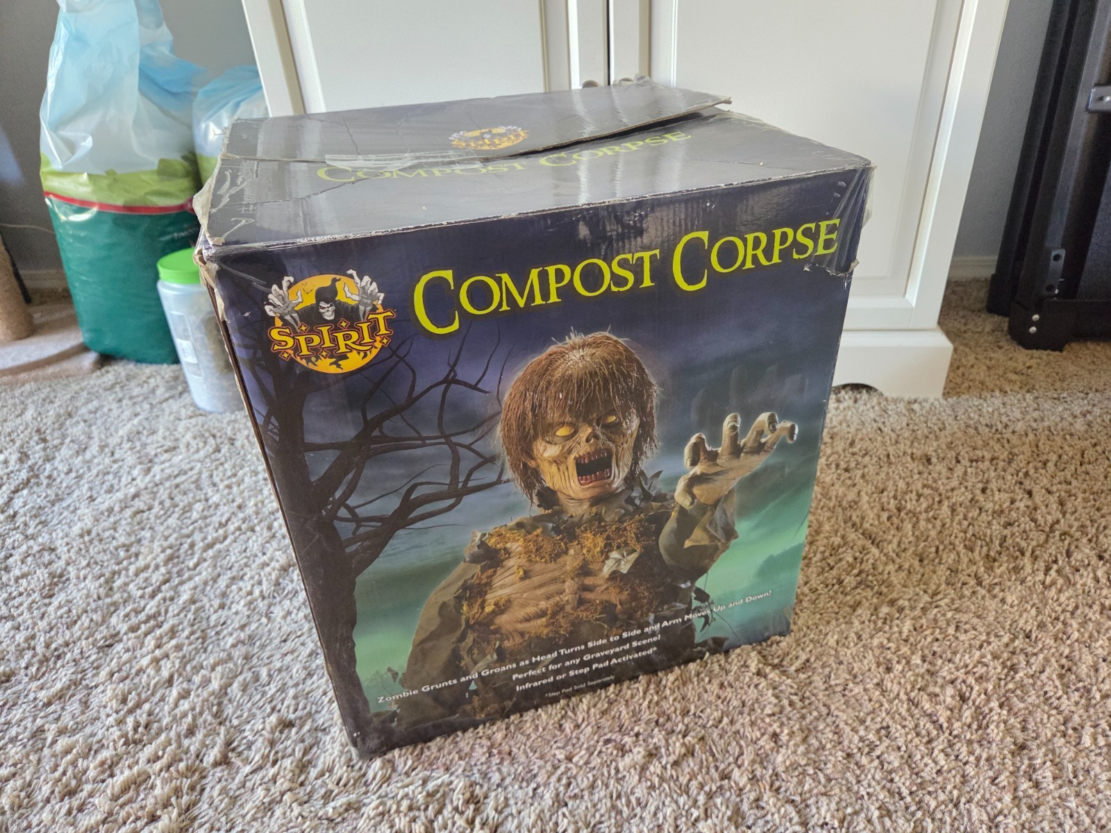 Spirit Halloween Compost Corpse Zombie Halloween Animated Animatronic with Box