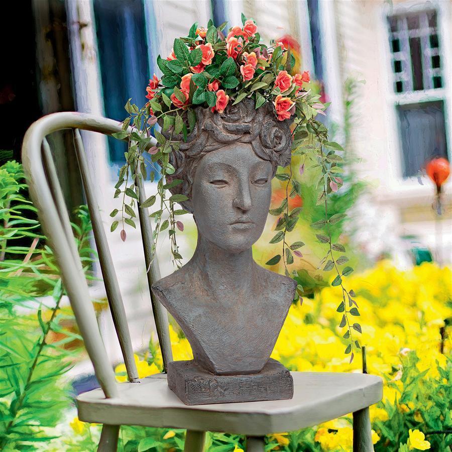 Roman Goddess of Flowers Crown of Roses Vintage Style Flower Planter Display
