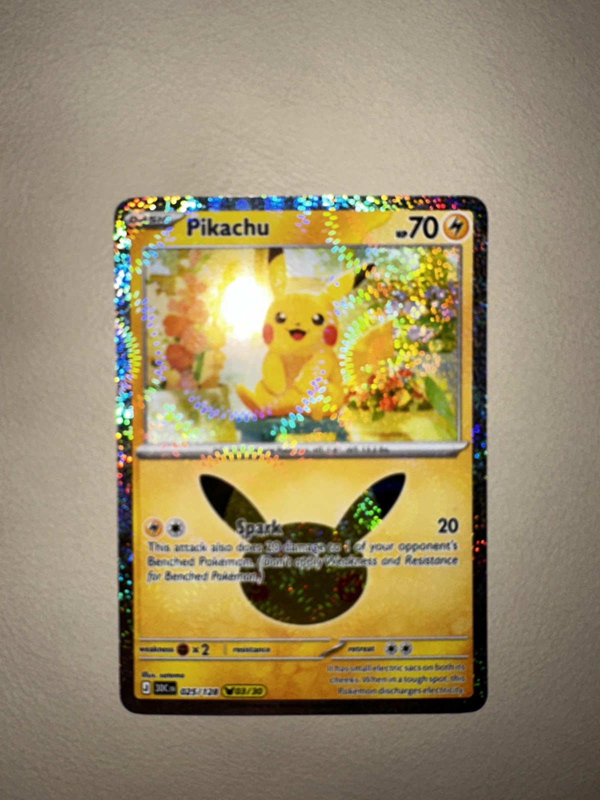 Pikachu 025/128 Holo Pikachu Rare ME: 30th Celebration Pokemon Near Mint