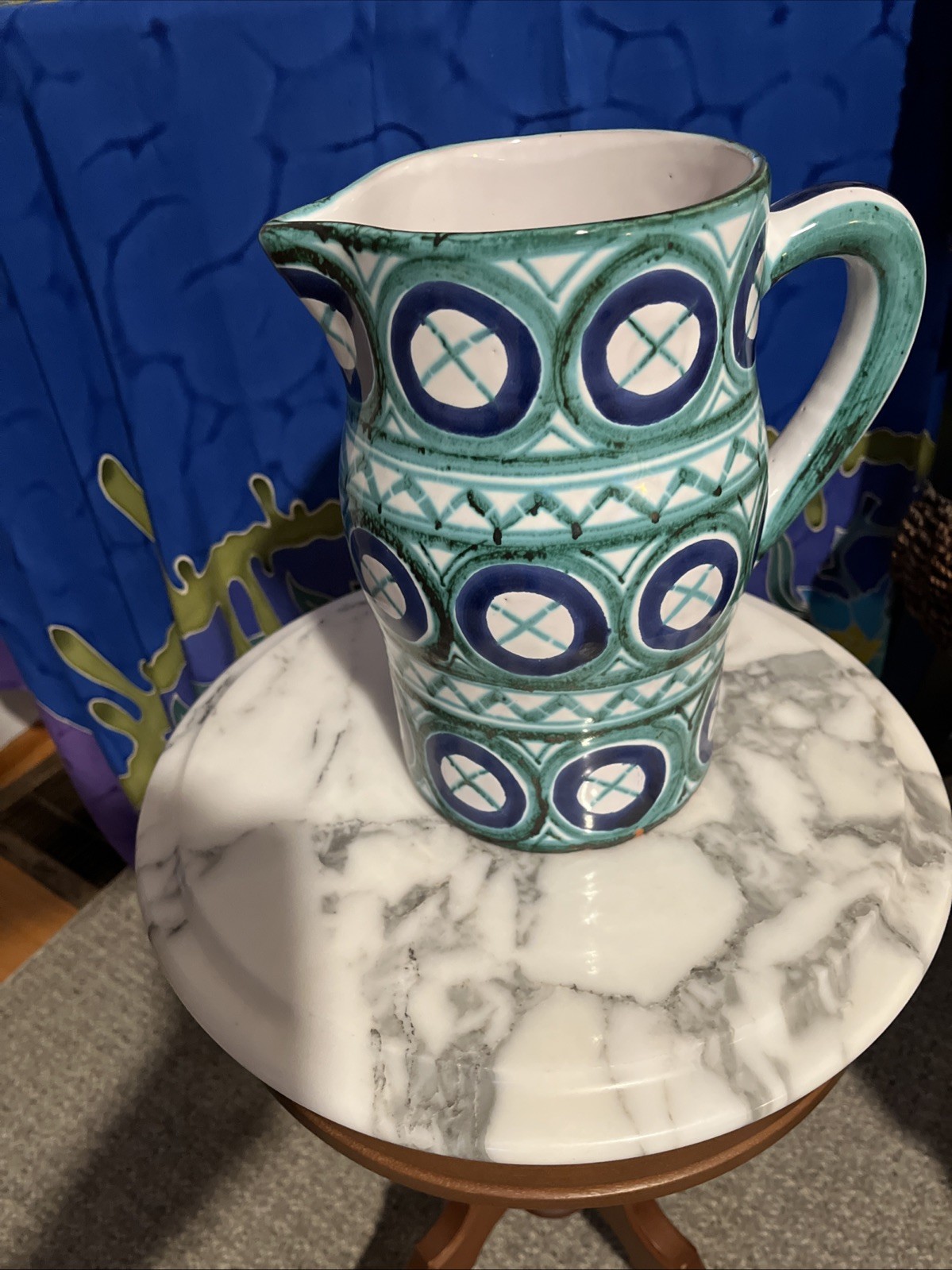Robert Picault Mid-century Pitcher Beautiful Bold Colors