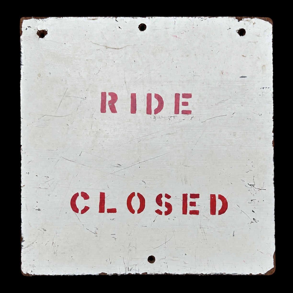Vintage Gillian’s Wonderland Pier Ride Closed Sign Ocean City NJ Amusement Park