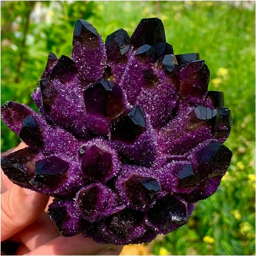 Natural Violet Ghost Phantom Quartz Cluster Mineral Specimen Healing CrystalGift