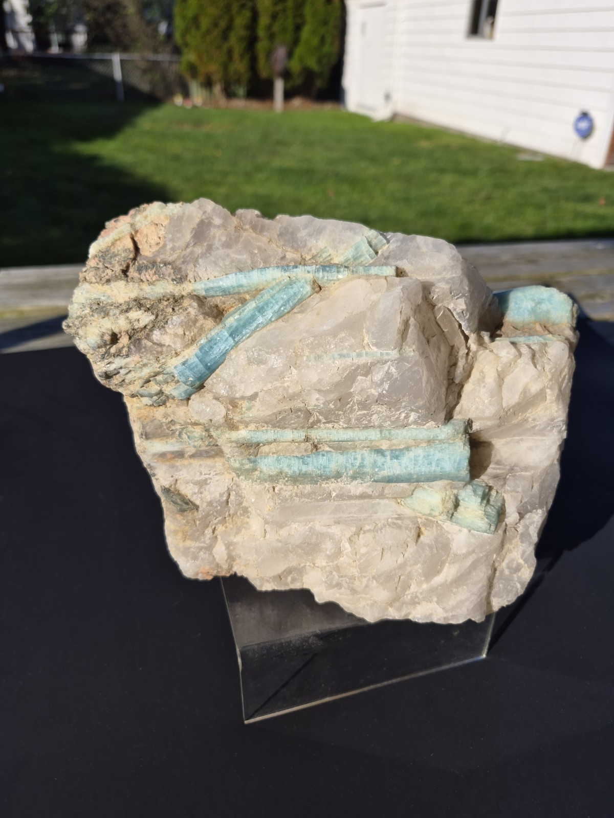 10.6 lb Natural Aquamarine in Matrix Large Blue Crystals - Statement Piece 🔥