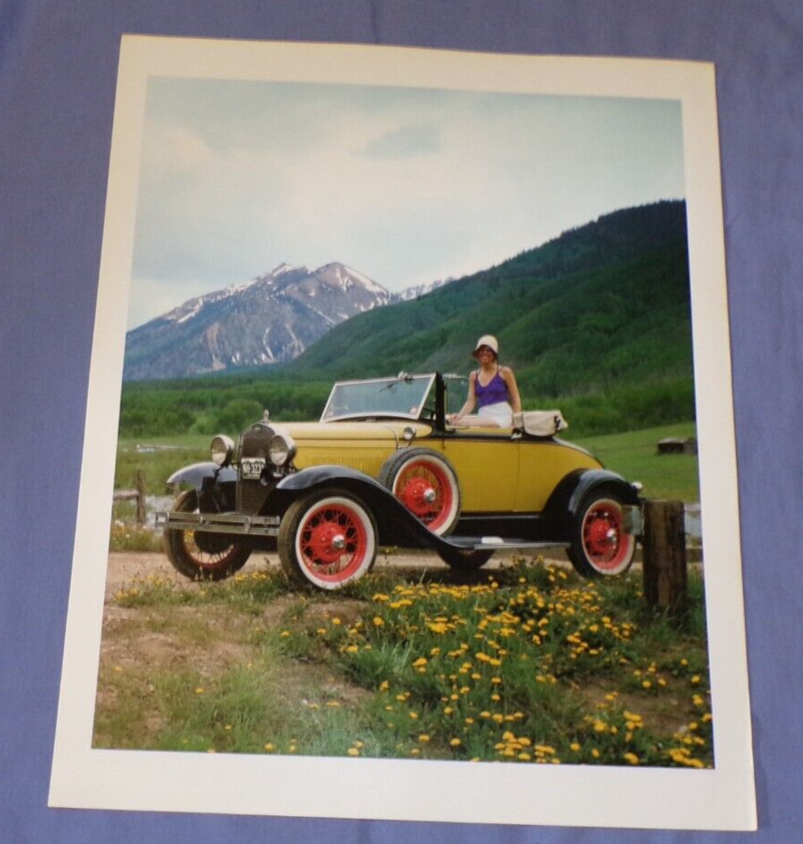 VTG AD Advertisement Antique Car Poster Model Mountains 12\