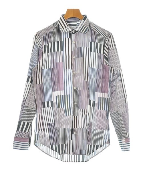 ETRO Men's Casual Shirt AllOver Pattern White Black Pink Cotton M (Ages 14+)