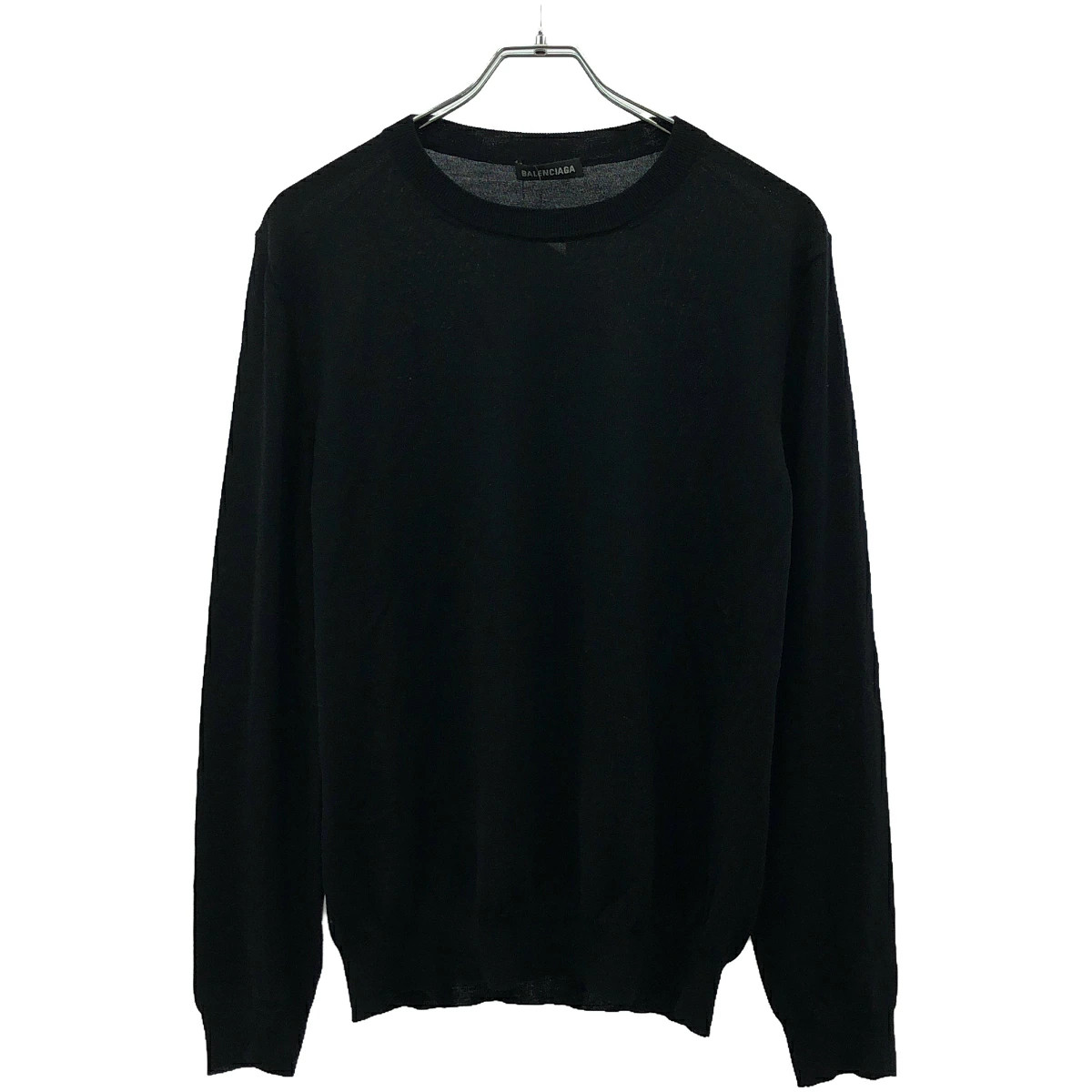 Balenciaga 19AW BB Logo Crew Neck Knit Sweater Black M (Ages 14+)