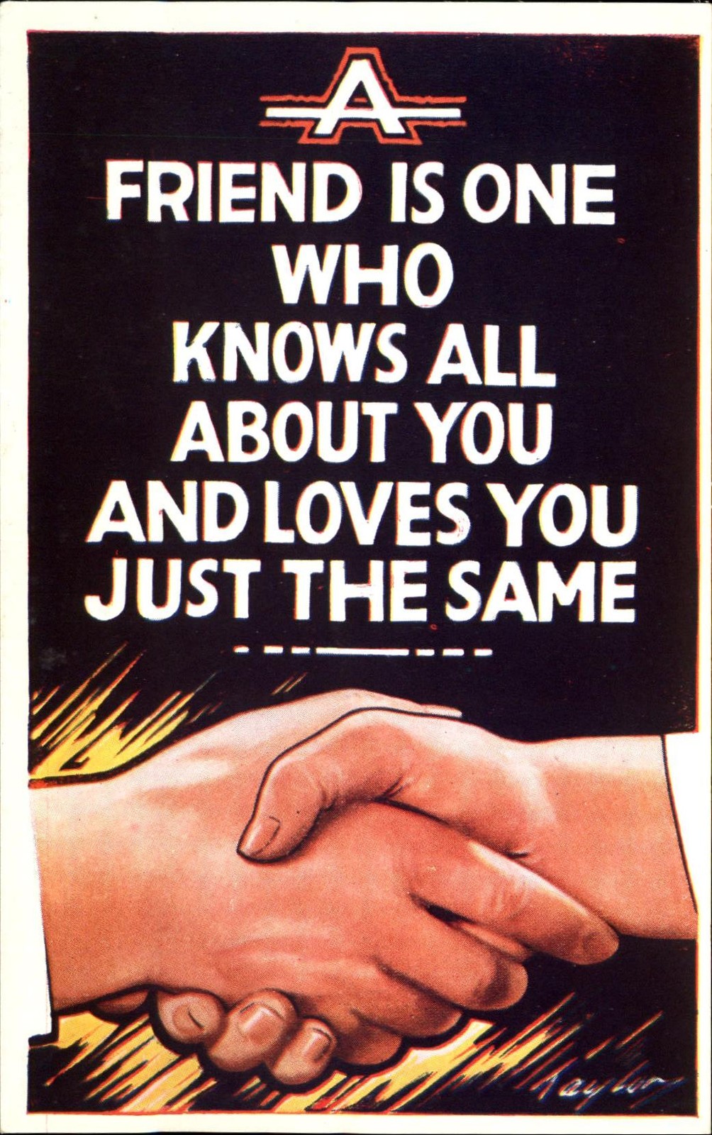 Bamforth Comic ~ A Friend is One Who Knows You and Love You Just the Same