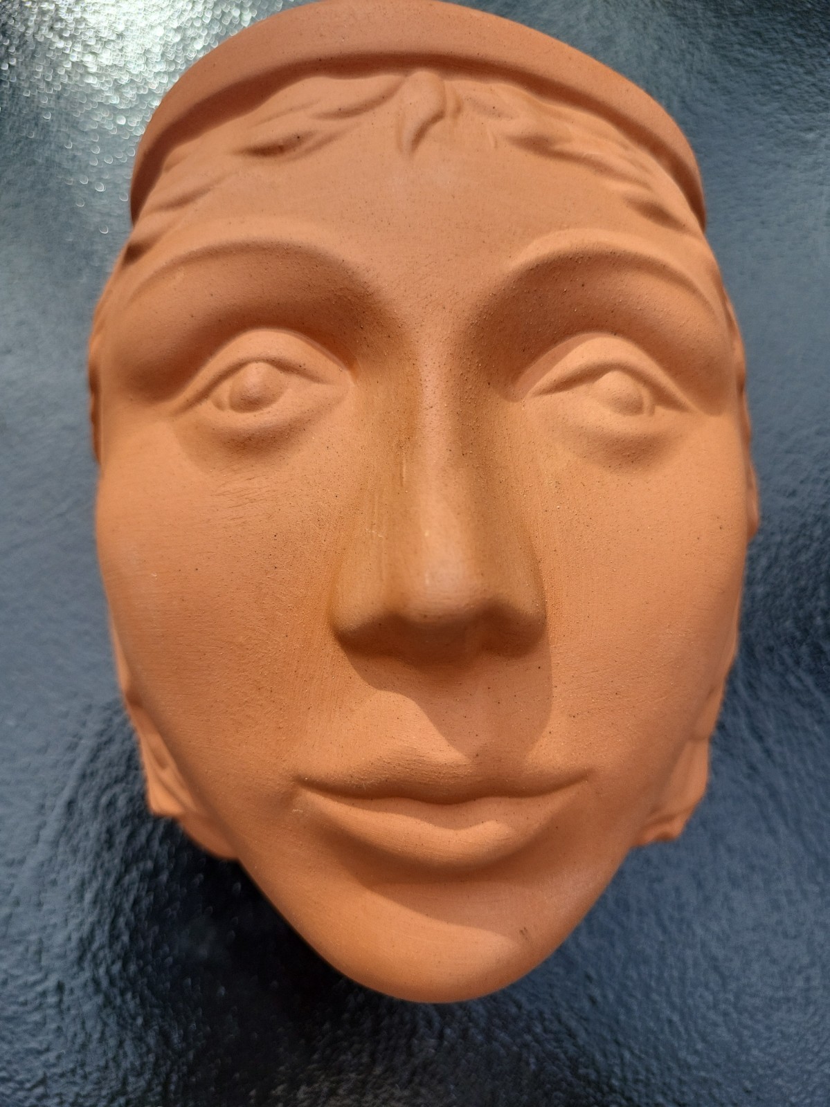 Vintage RARE  Rookes Pottery England Terracotta Goddess Head Wall Planter
