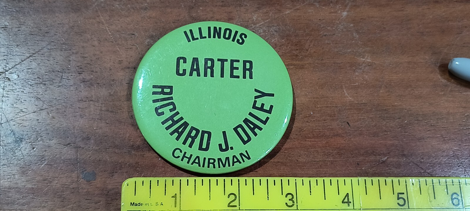 1976 Jimmy Carter Chairman Richard Daley Presidential Campaign Pinback Button