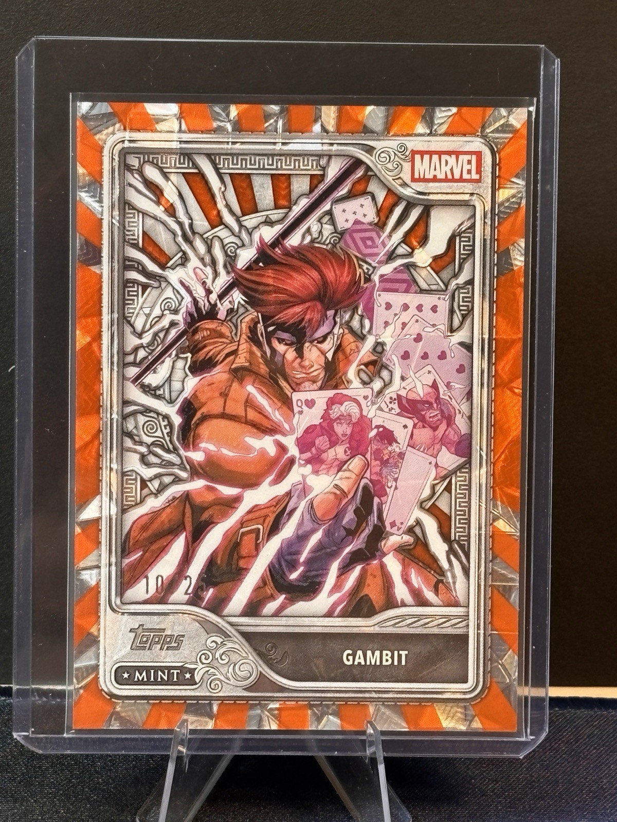 2026 Topps Mint Marvel Gambit #59 Orange Diamante Foil /25 Silver Tier X-men