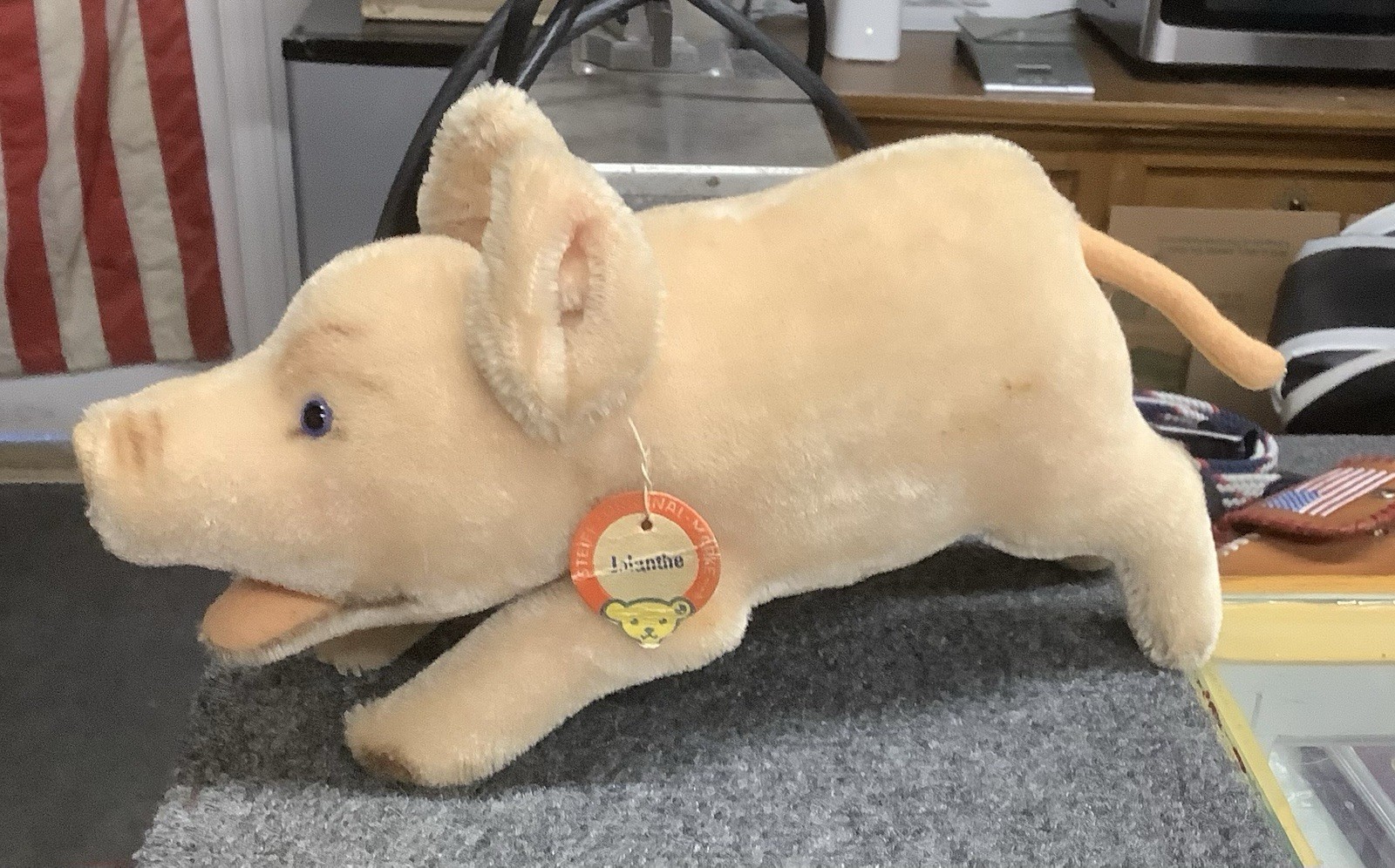 Vintage STEIFF ORIGINAL JOLANTHE BLUE EYED PIG Large 10\ Vintage STEIFF ORIGINAL JOLANTHE BLUE EYED PIG Large 10\