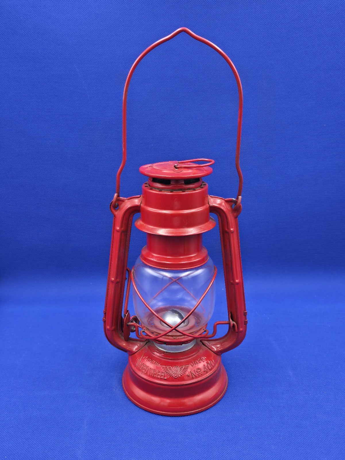 Vintage Red HILCO NO. 350  Kerosene Oil Lantern 5 x 7 in - Paint Flaking