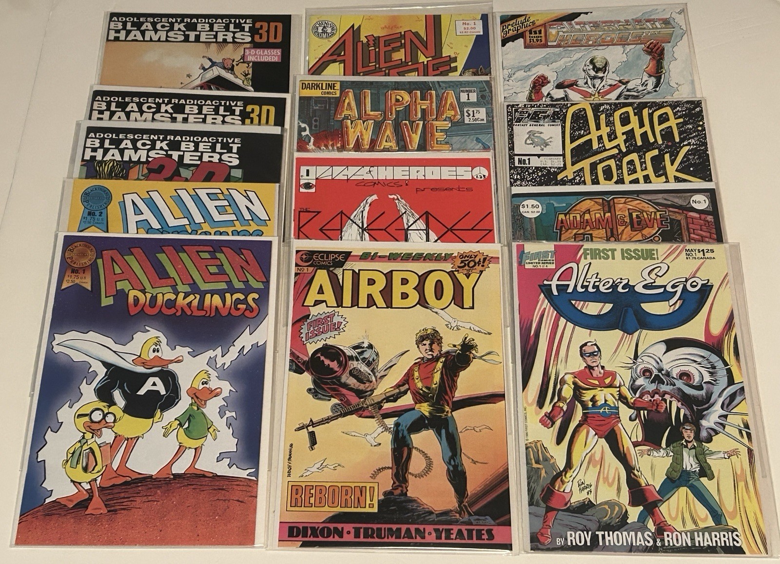 Lot of 13 Comic Books 1980’s ~ NM ~ Alien Ducklings, Black Belt Hamsters, Airboy