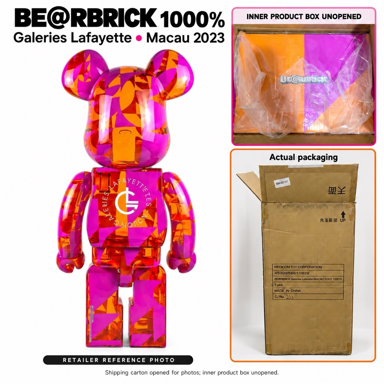 Medicom Toy × Galeries Lafayette Macau 2023 BE@RBRICK 1000% collectible figure