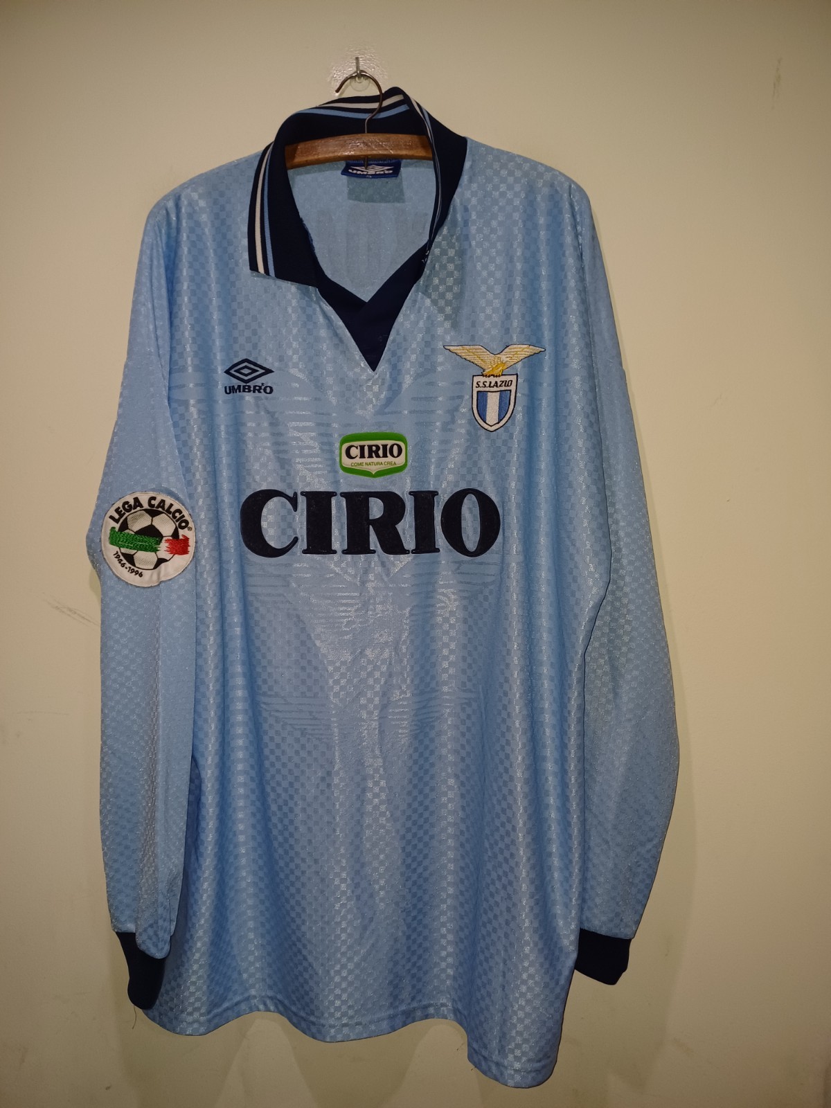 LAZIO RARE MATCH WORN SHIRT JERSEY WORN UMBRO CIRIO OKON