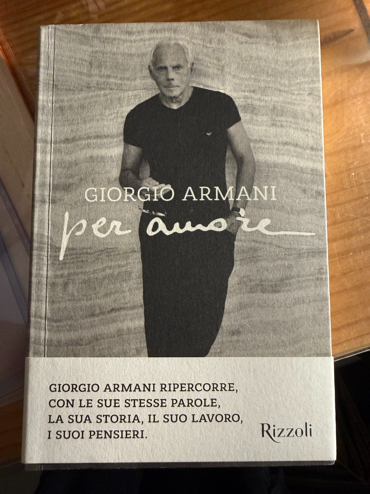 Giorgio Armani Hand SIGNED AUTOGRAPHED Per Amore Italian First Edition Book