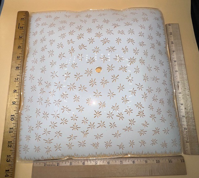 Vintage MCM Mid Century Retro Atomic Starburst Ceiling Light Cover 13