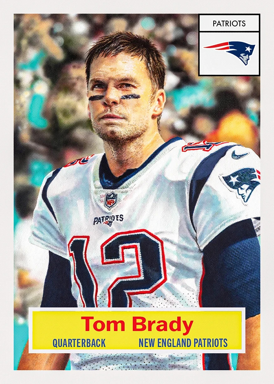 2026 TOPPS LIVING SET  TOM BRADY #1 PATRIOTS VINTAGE STYLE FOOTBALL CARD