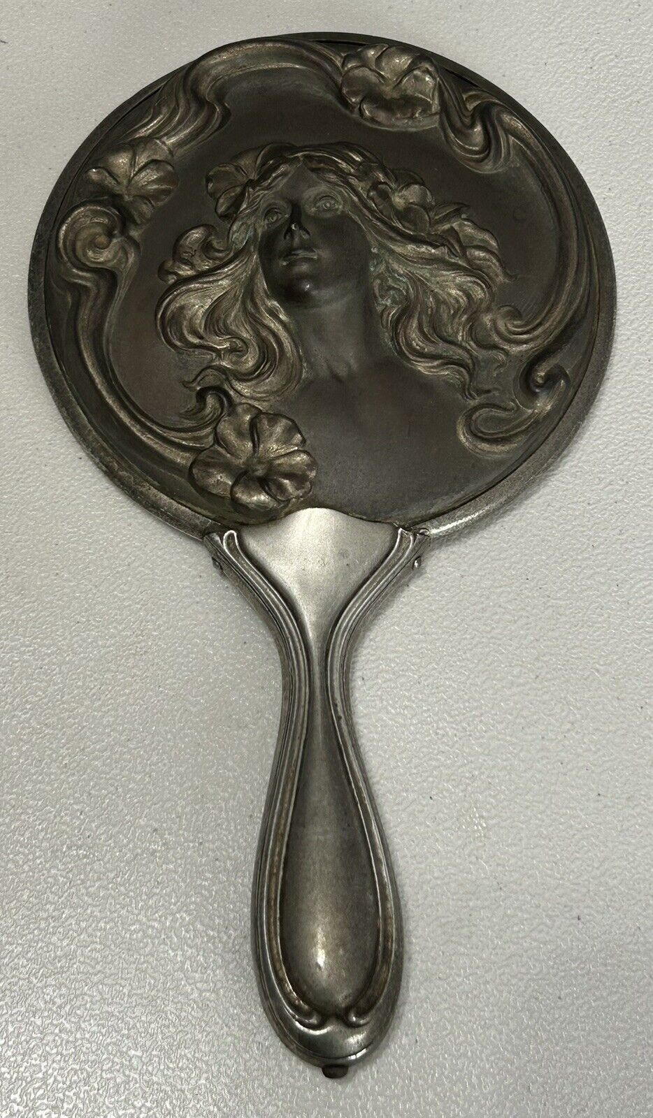 Vintage Goddess Mermaid Hand Mirror Vanity Accessory Fantasy Gorgeous