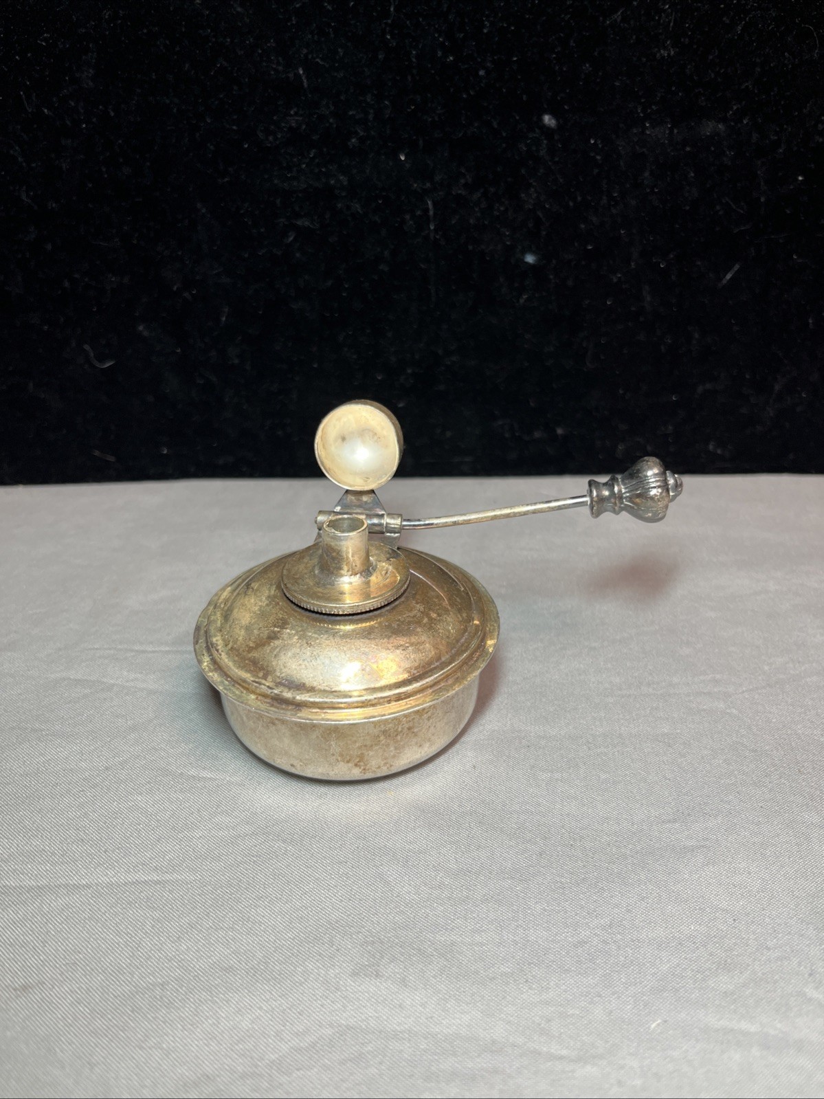 Antique Walk Around Silver Plate Kerosene Night Light  Victorian No Wick