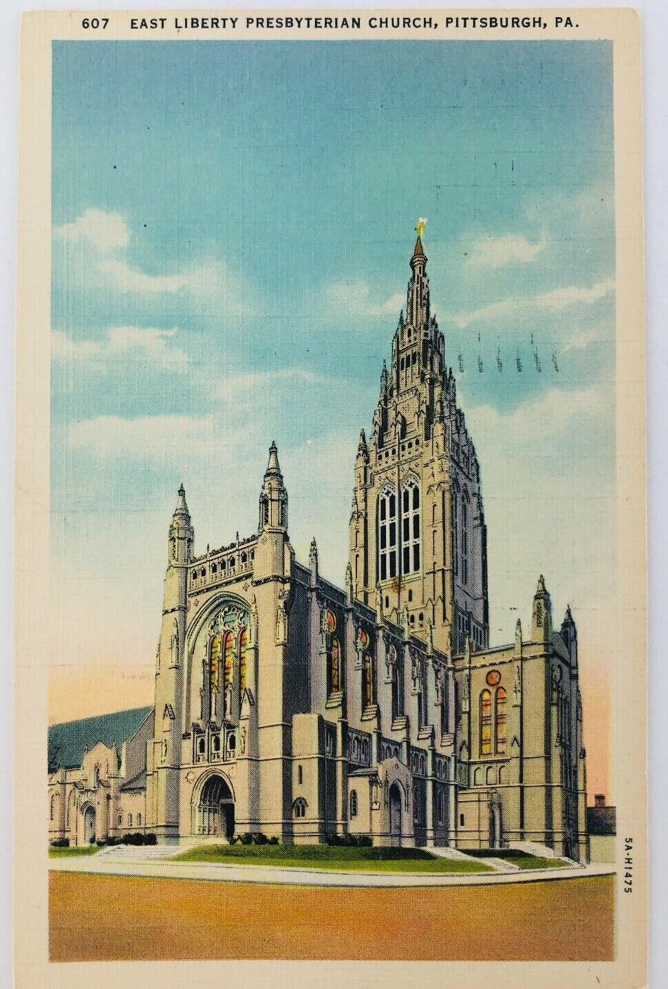 Vintage Pittsburgh Pennsylvania PA East Liberty Presbyterian Church Linen 1940