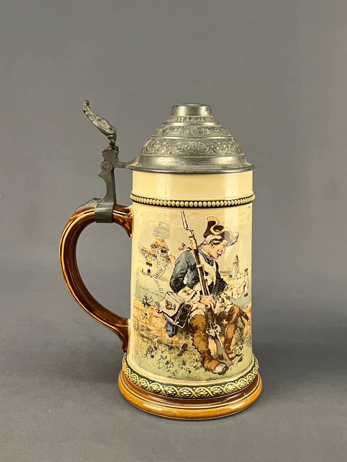 Mettlach Stein Heinrich Schlitt 2271/994  Friedrich’s Military Drinking & Joking