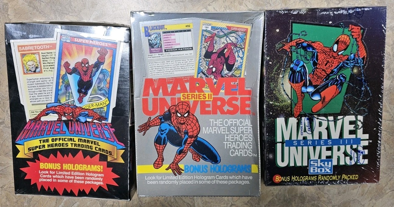 1990 Impel Marvel Universe Series 1, 2 And 3 Trading Cards 36 Factory Sealed Box